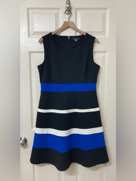 Tommy Hilfiger Dresses & Skirts - Tommy Hilfiger Black White Blue Stripe Sleeveless A-line Dress 14 Preppy Career